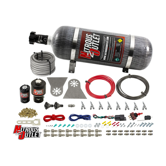 Nitrous Outlet 8 Cylinder Direct Port System - .178 Trashcan Nitrous Solenoids/.310 Fuel Solenoids/Nylon Hose/Showerhead D...