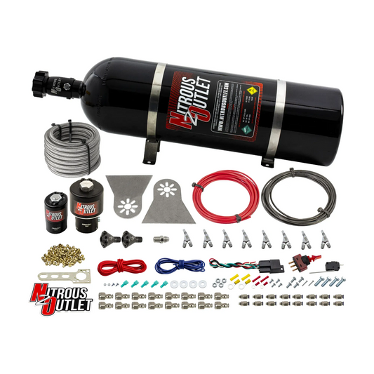 Nitrous Outlet 8 Cylinder Direct Port System - .178 Trashcan Nitrous Solenoids/.310 Fuel Solenoids/Nylon Hose/Showerhead D...