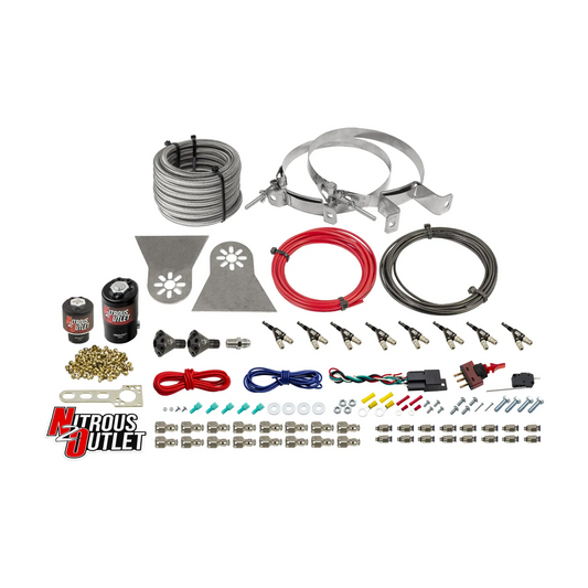 Nitrous Outlet 8 Cylinder Direct Port System - .112 Nitrous Solenoids/.177 Fuel Solenoids/Nylon Hose/Showerhead Distributi...
