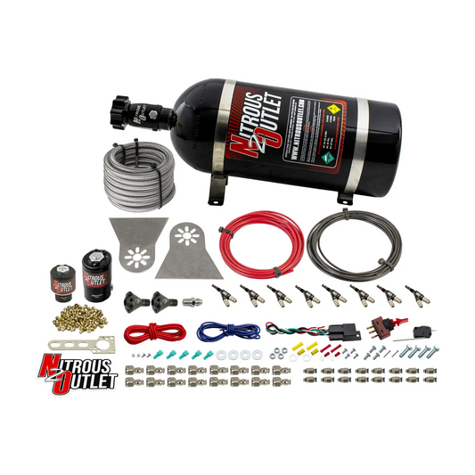 Nitrous Outlet 8 Cylinder Direct Port System - .112 Nitrous Solenoids/.177 Fuel Solenoids/Nylon Hose/Showerhead Distributi...