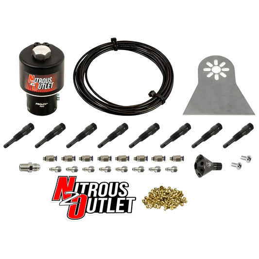 Nitrous Outlet Dry 8 Cylinder Solenoids Forward Direct Port Conversion Kit  - .178 Trashcan Nitrous Solenoid/Nylon Hose/Sh...