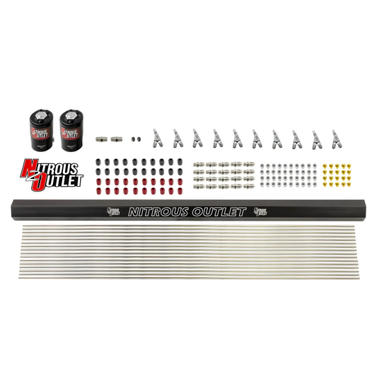 Nitrous Outlet 10 Cylinder Solenoids Forward Direct Port Conversion Kit - .122 Nitrous Solenoid/.310 Fuel Solenoid/Injecti...