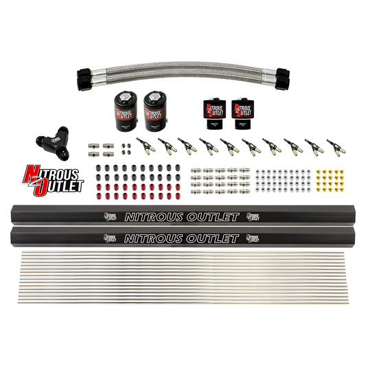 Nitrous Outlet 10 Cylinder Solenoids Forward Direct Port Conversion Kit - Two .122 Nitrous Solenoids/Two .177 Fuel Solenoi...