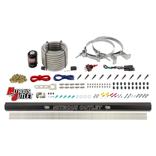 Nitrous Outlet Dry 10 Cylinder Direct Port System - .122 Nitrous Solenoid/Injection Rail/SBT Discharge Nozzles (125-375HP)...