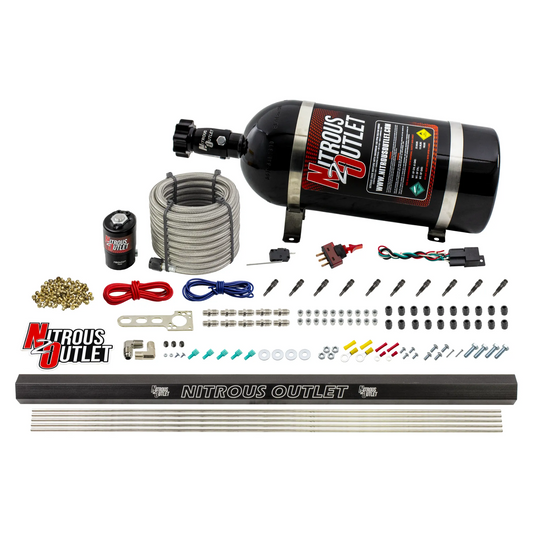 Nitrous Outlet Dry 10 Cylinder Direct Port System - .122 Nitrous Solenoid/Injection Rail/SBT  Discharge Nozzles (125-375HP...