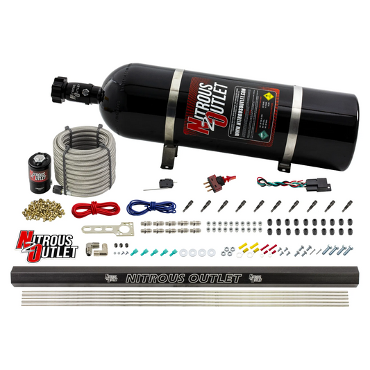 Nitrous Outlet Dry 10 Cylinder Direct Port System - .122 Nitrous Solenoid/Injection Rail/SBT  Discharge Nozzles (125-375HP...