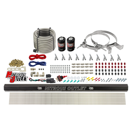 Nitrous Outlet 10 Cylinder Direct Port System - .122 Nitrous Solenoid/.310 Fuel Solenoid/Dual Passage Injection Rail/Annul...