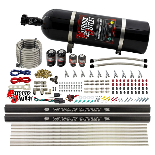 Nitrous Outlet 10 Cylinder Direct Port System - Two .122 Nitrous Solenoid/Two .310 Fuel Solenoid/Two Dual Passage Injectio...