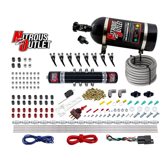 Nitrous Outlet 8 Cylinder 'Black Widow' Direct Port System - .122 Nitrous Solenoid/.310 Fuel Solenoid/Solenoid Distributio...