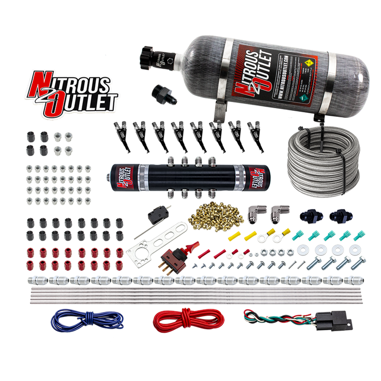 Nitrous Outlet 8 Cylinder 'Black Widow' Direct Port System - .122 Nitrous Solenoid/.310 Fuel Solenoid/Solenoid Distributio...
