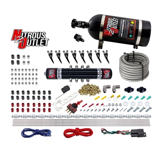 Nitrous Outlet 8 Cylinder 'Black Widow' Direct Port System - .122 Nitrous Solenoid/.310 Fuel Solenoid/Solenoid Distributio...