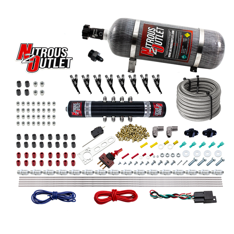 Nitrous Outlet 8 Cylinder 'Black Widow' Direct Port System - .122 Nitrous Solenoid/.310 Fuel Solenoid/Solenoid Distributio...