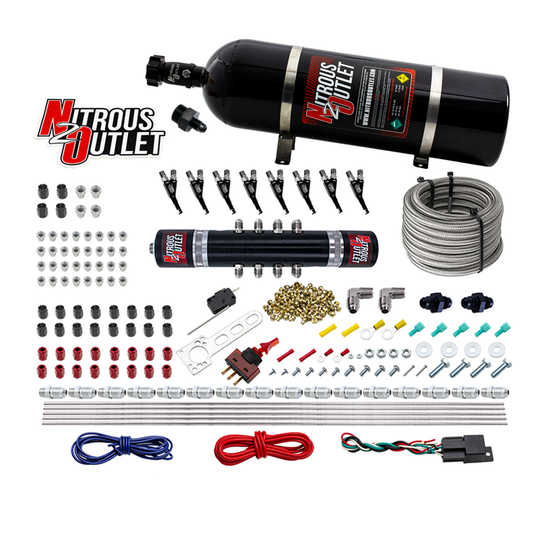 Nitrous Outlet 8 Cylinder 'Black Widow' Direct Port System - .122 Nitrous Solenoid/.310 Fuel Solenoid/Solenoid Distributio...