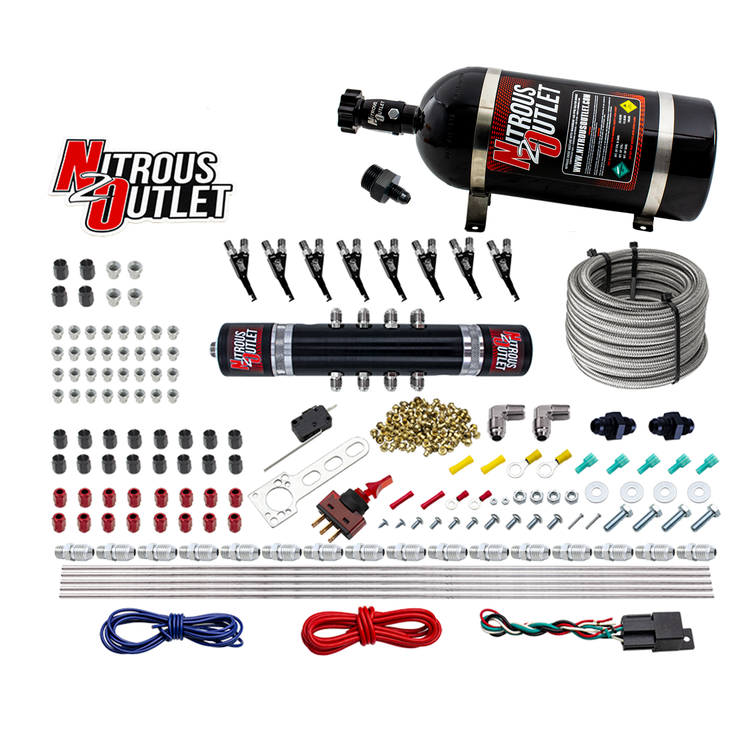 Nitrous Outlet 8 Cylinder 'Black Widow' Direct Port System - .122 Nitrous Solenoid/.310 Fuel Solenoid/Solenoid Distributio...
