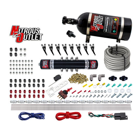 Nitrous Outlet 8 Cylinder 'Black Widow' Direct Port System - .122 Nitrous Solenoid/.310 Fuel Solenoid/Solenoid Distributio...