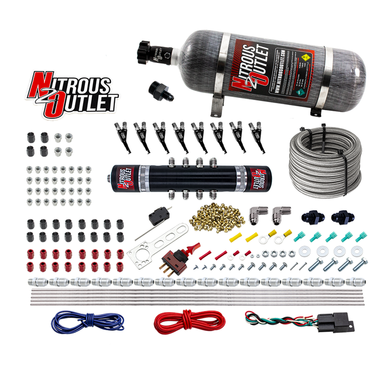 Nitrous Outlet 8 Cylinder 'Black Widow' Direct Port System - .122 Nitrous Solenoid/.310 Fuel Solenoid/Solenoid Distributio...