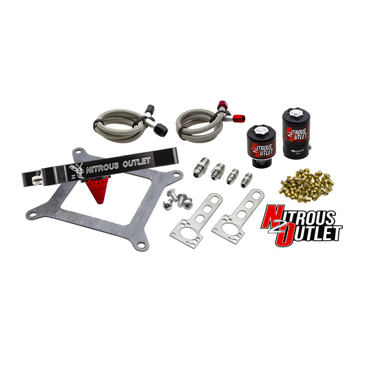 Nitrous Outlet 4150 Stinger 2 Solenoid Forward Conversion Kit - Braided Hoses/.122 Nitrous Solenoid/.177 Fuel Solenoid/Uni...