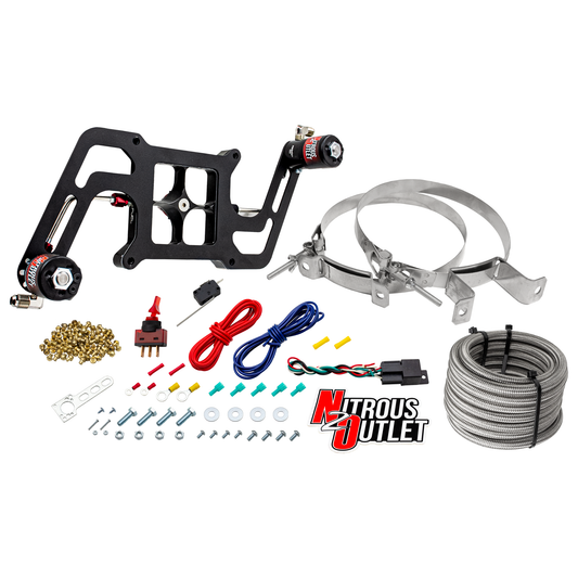 Nitrous Outlet 4150 Stinger 2 System - Hard-line/.122 Nitrous Solenoid/.177 Fuel Solenoid/Boomerang Solenoid Bracket - (Ga...