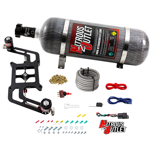 Nitrous Outlet 4150 Stinger 2 System - Hard-line/.122 Nitrous Solenoid/.177 Fuel Solenoid/Boomerang Solenoid Bracket - (Ga...