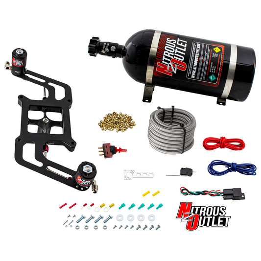 Nitrous Outlet 4150 Stinger 3 System - Hard-line/.122 Nitrous Solenoid/.177 Fuel Solenoid/Boomerang Solenoid Bracket - (Ga...