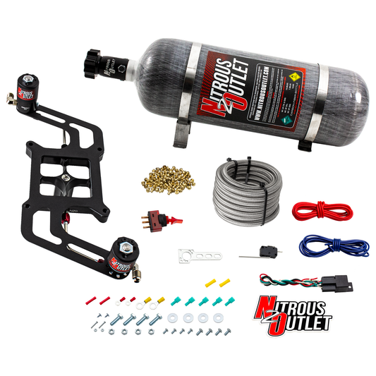 Nitrous Outlet 4150 Stinger 3 System - Hard-line/.122 Nitrous Solenoid/.177 Fuel Solenoid/Boomerang Solenoid Bracket - (Ga...