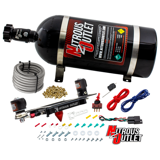 Nitrous Outlet 4150 Stinger 4 System - Hard-line/.122 Nitrous Solenoid/.177 Fuel Solenoid/Boomerang Solenoid Bracket - (Ga...