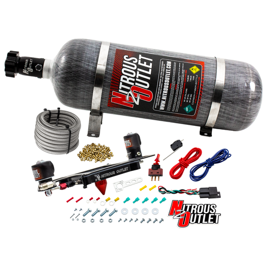 Nitrous Outlet 4150 Stinger 4 System - Hard-line/.122 Nitrous Solenoid/.177 Fuel Solenoid/Boomerang Solenoid Bracket - (Ga...