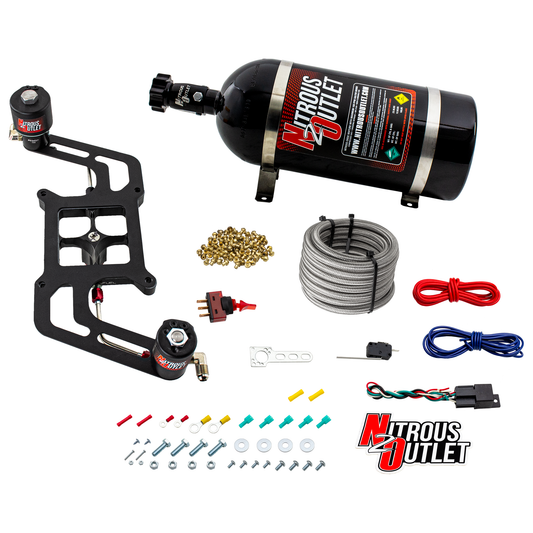 Nitrous Outlet 4150 Stinger 3 Race System - Hard-line/.178 Trashcan Nitrous Solenoid/.310 Fuel Solenoid/Boomerang Solenoid...