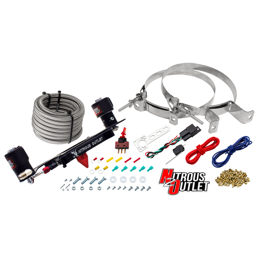 Nitrous Outlet 4150 Stinger 4 Race System - Hard-line/.178 Trashcan Nitrous Solenoid/.310 Fuel Solenoid/Boomerang Solenoid...