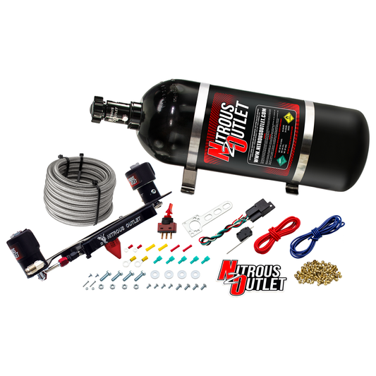 Nitrous Outlet 4150 Stinger 4 Race System - Hard-line/.178 Trashcan Nitrous Solenoid/.310 Fuel Solenoid/Boomerang Solenoid...