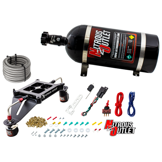 Nitrous Outlet 4150 Stinger 4 System - Hard-line/.122 Nitrous Solenoid/.177 Fuel Solenoid/Deep Break Solenoid Bracket/Sole...