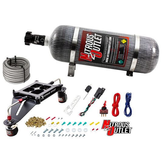 Nitrous Outlet 4150 Stinger 4 System - Hard-line/.122 Nitrous Solenoid/.177 Fuel Solenoid/Deep Break Solenoid Bracket/Sole...