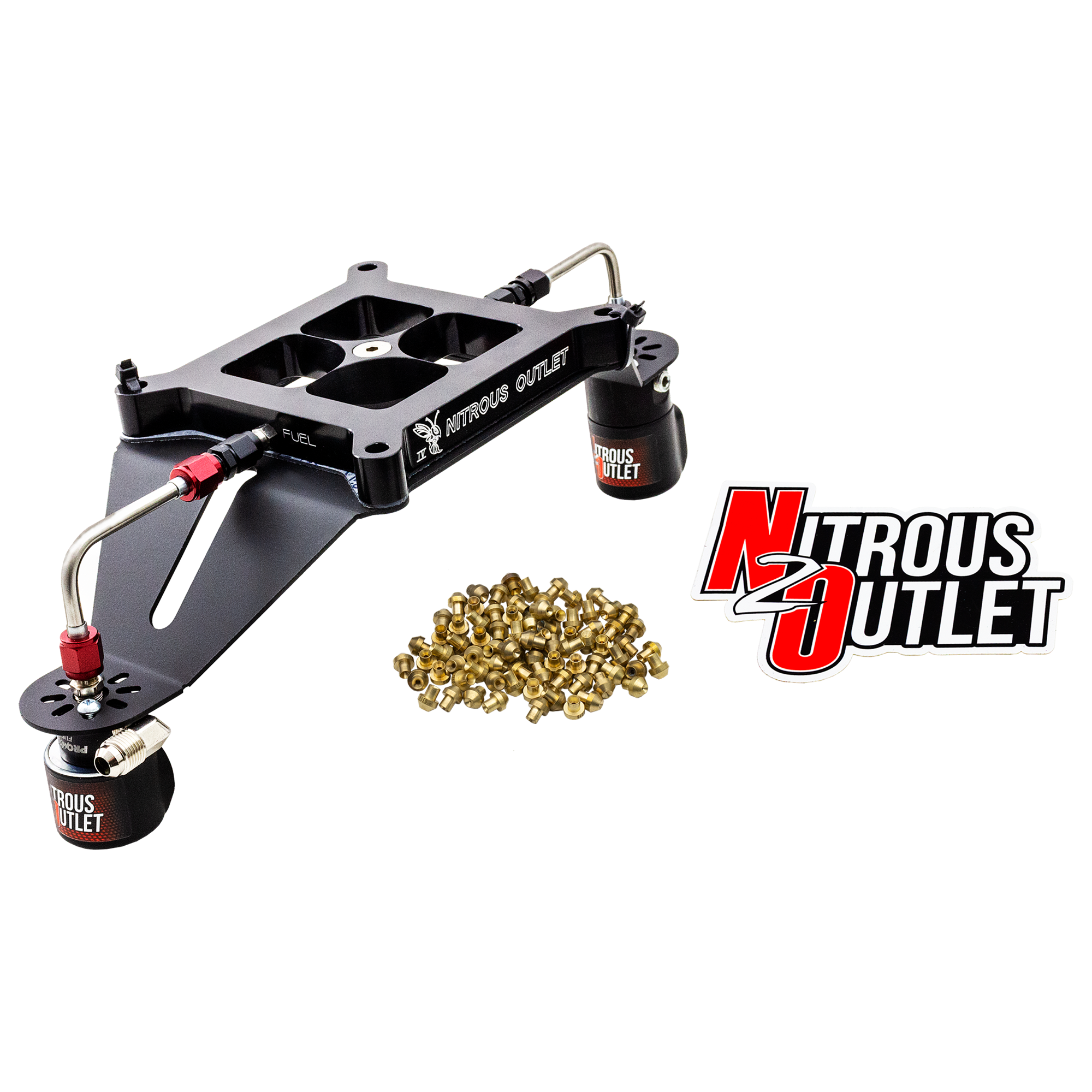 Nitrous Outlet 4150 Stinger 4 Solenoid Forward Conversion Kit - Hard-line/.122 Nitrous Solenoid/.177 Fuel Solenoid/Deep Br...