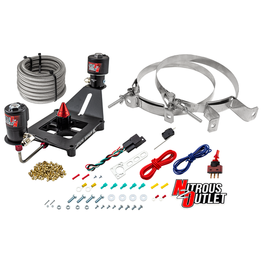 Nitrous Outlet 4150 Stinger 3 Race System - Hard-line/.178 Trashcan Nitrous Solenoid/.310 Fuel Solenoid/Deep Break Solenoi...