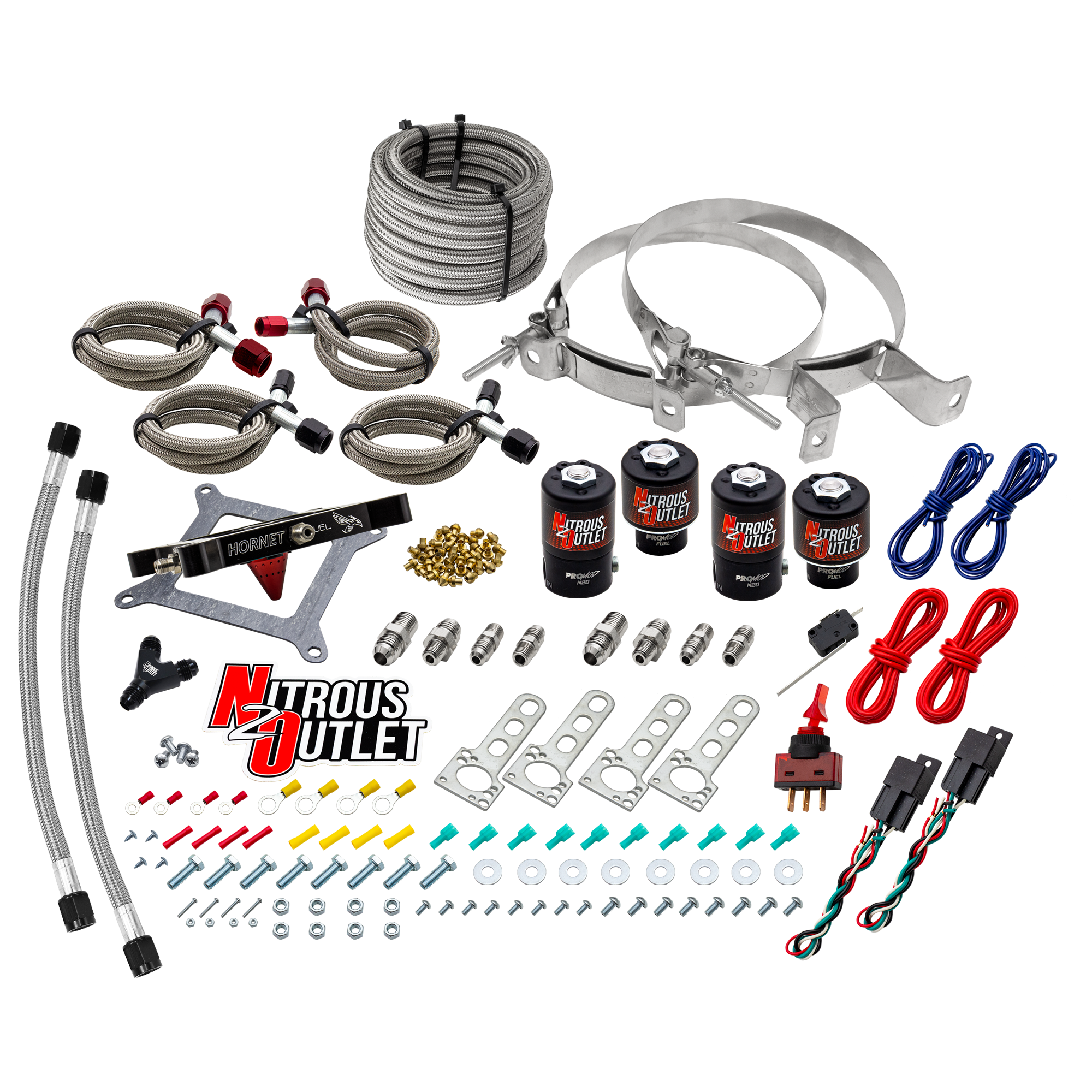 Nitrous Outlet 4150  Hornet 2 Dual Stage System - Two .122 Nitrous Solenoids/Two .177 Fuel Solenoids/Universal Solenoid Br...