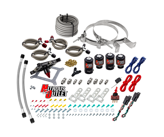 Nitrous Outlet 4150  Hornet 3 Dual Stage System - Two .122 Nitrous Solenoids/Two .177 Fuel Solenoids/Universal Solenoid Br...