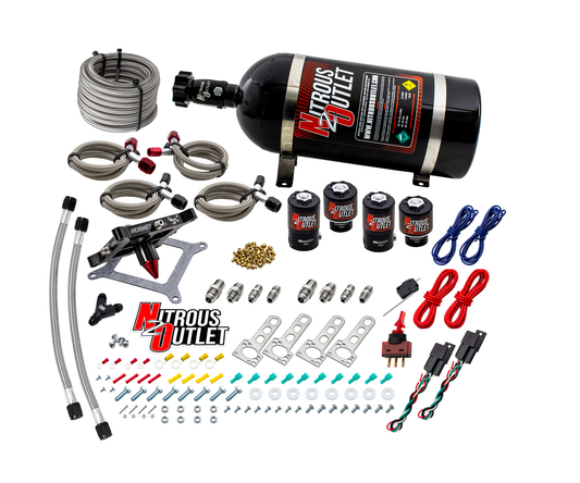 Nitrous Outlet 4150  Hornet 3 Dual Stage System - Two .122 Nitrous Solenoids/Two .177 Fuel Solenoids/Universal Solenoid Br...