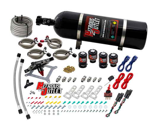 Nitrous Outlet 4150  Hornet 3 Dual Stage System - Two .122 Nitrous Solenoids/Two .177 Fuel Solenoids/Universal Solenoid Br...