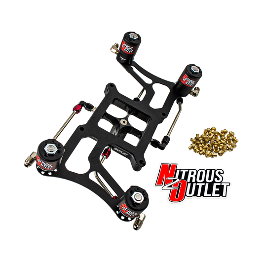 Nitrous Outlet 4150 Hornet 2 Dual Stage Solenoid Forward Conversion Kit - Hard-line/Two .122 Nitrous Solenoids/Two .177 Fu...
