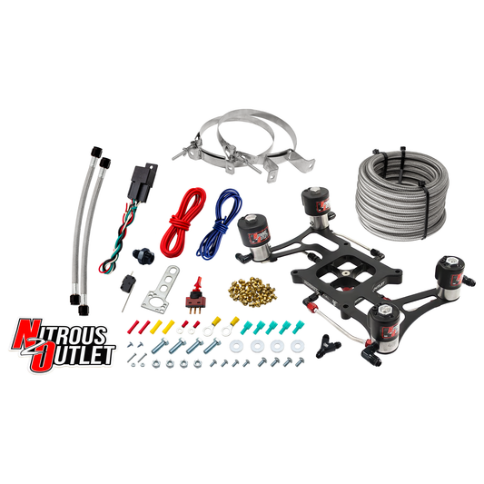 Nitrous Outlet 4150 Hornet 3 Race Dual Stage System - Hard-line/Two .178 Trashcan Nitrous Solenoids/Two .310 Fuel Solenoid...