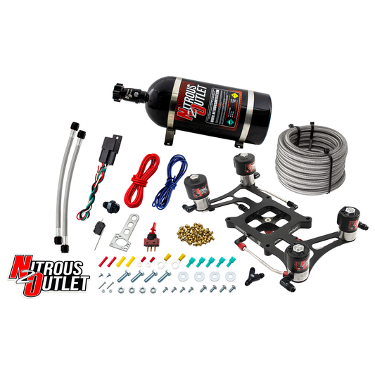 Nitrous Outlet 4150 Hornet 3 Race Dual Stage System - Hard-line/Two .178 Trashcan Nitrous Solenoids/Two .310 Fuel Solenoid...