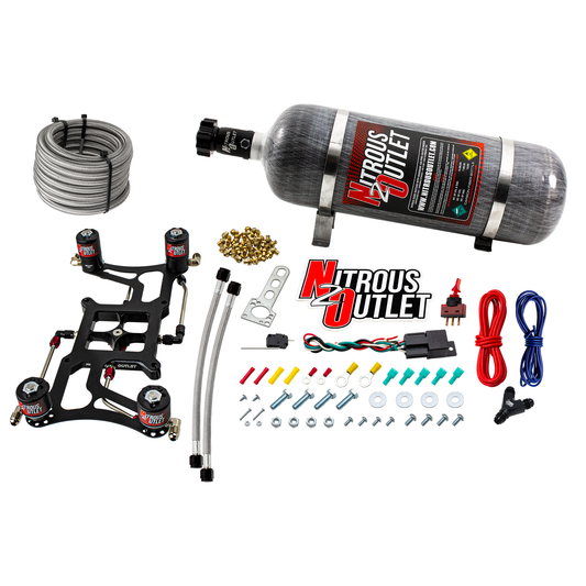 Nitrous Outlet 4150 Hornet 2 Race Dual Stage System - Hard-line/Two .178 Trashcan Nitrous Solenoids/Two .310 Fuel Solenoid...