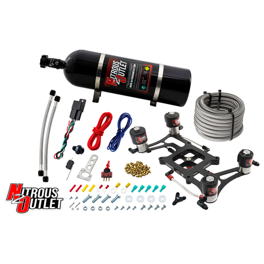 Nitrous Outlet 4150 Hornet 3 Race Dual Stage System - Hard-line/Two .178 Trashcan Nitrous Solenoids/Two .310 Fuel Solenoid...