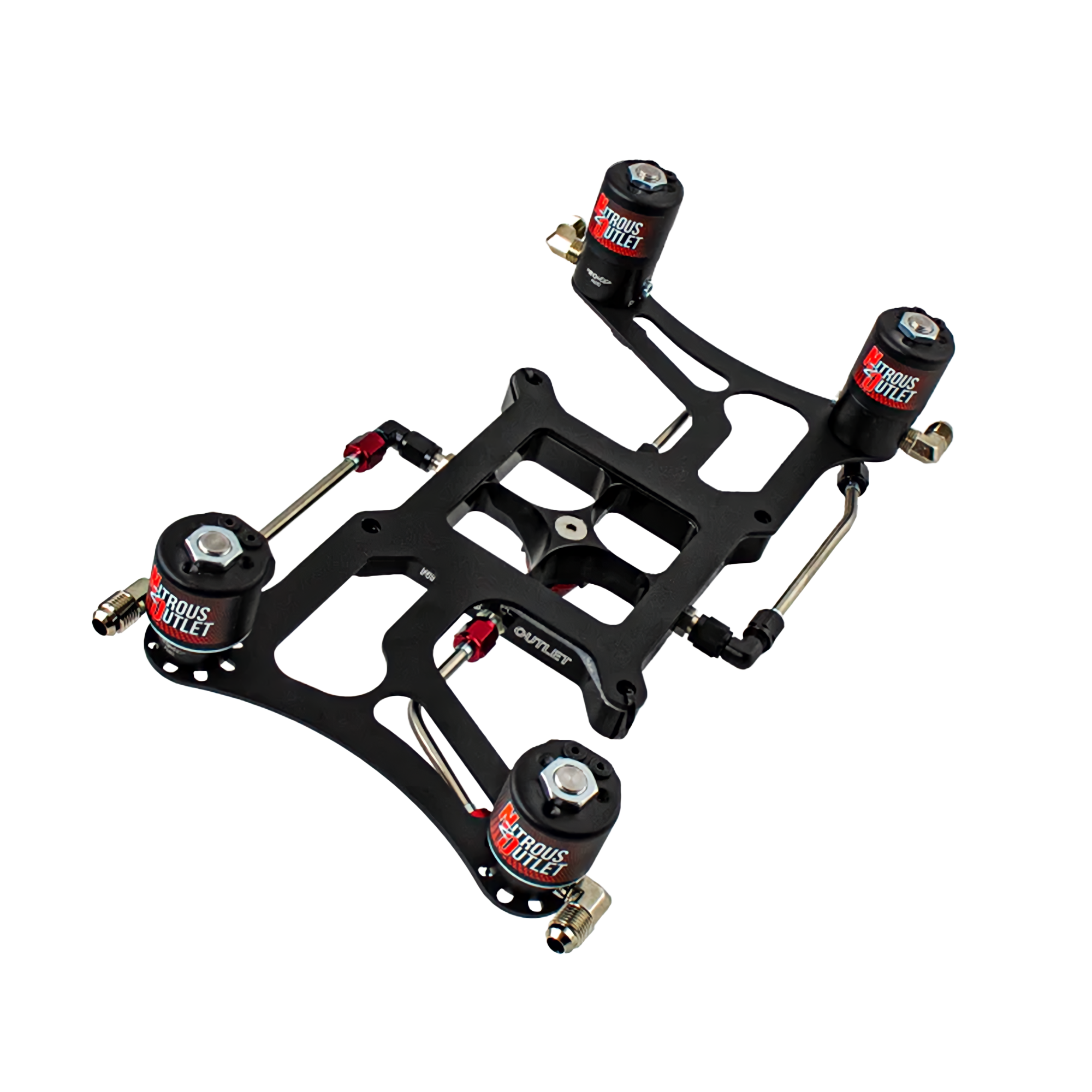 Nitrous Outlet 4150 Hornet 2 Race Dual Stage Solenoid Forward Conversion Kit - Hard-line/Two .178 Trashcan Nitrous Solenoi...