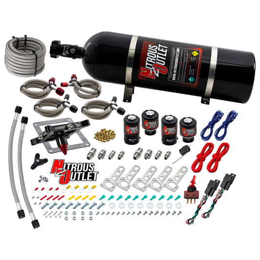 Nitrous Outlet 4500  Hornet 3 Dual Stage System - Two .122 Nitrous Solenoids/Two .177 Fuel Solenoids/Universal Solenoid Br...