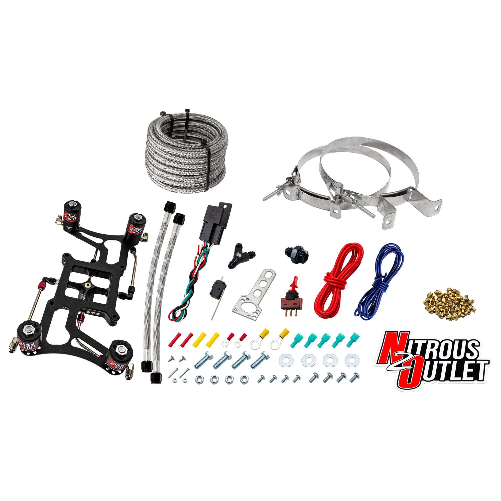 Nitrous Outlet 4500 Hornet 3 Dual Stage System - Hard-line/Two .122 Nitrous Solenoids/Two .177 Fuel Solenoids/Four Solenoi...