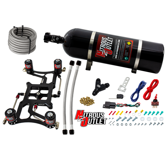 Nitrous Outlet 4500 Hornet 2 Dual Stage System - Hard-line/Two .122 Nitrous Solenoids/Two .177 Fuel Solenoids/Four Solenoi...