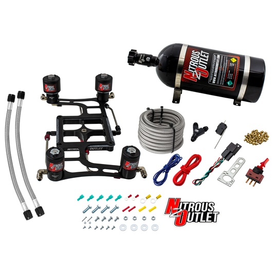 Nitrous Outlet 4500 Hornet 2 Race Dual Stage System - Hard-line/Two .178 Trashcan Nitrous Solenoids/Two .310 Fuel Solenoid...