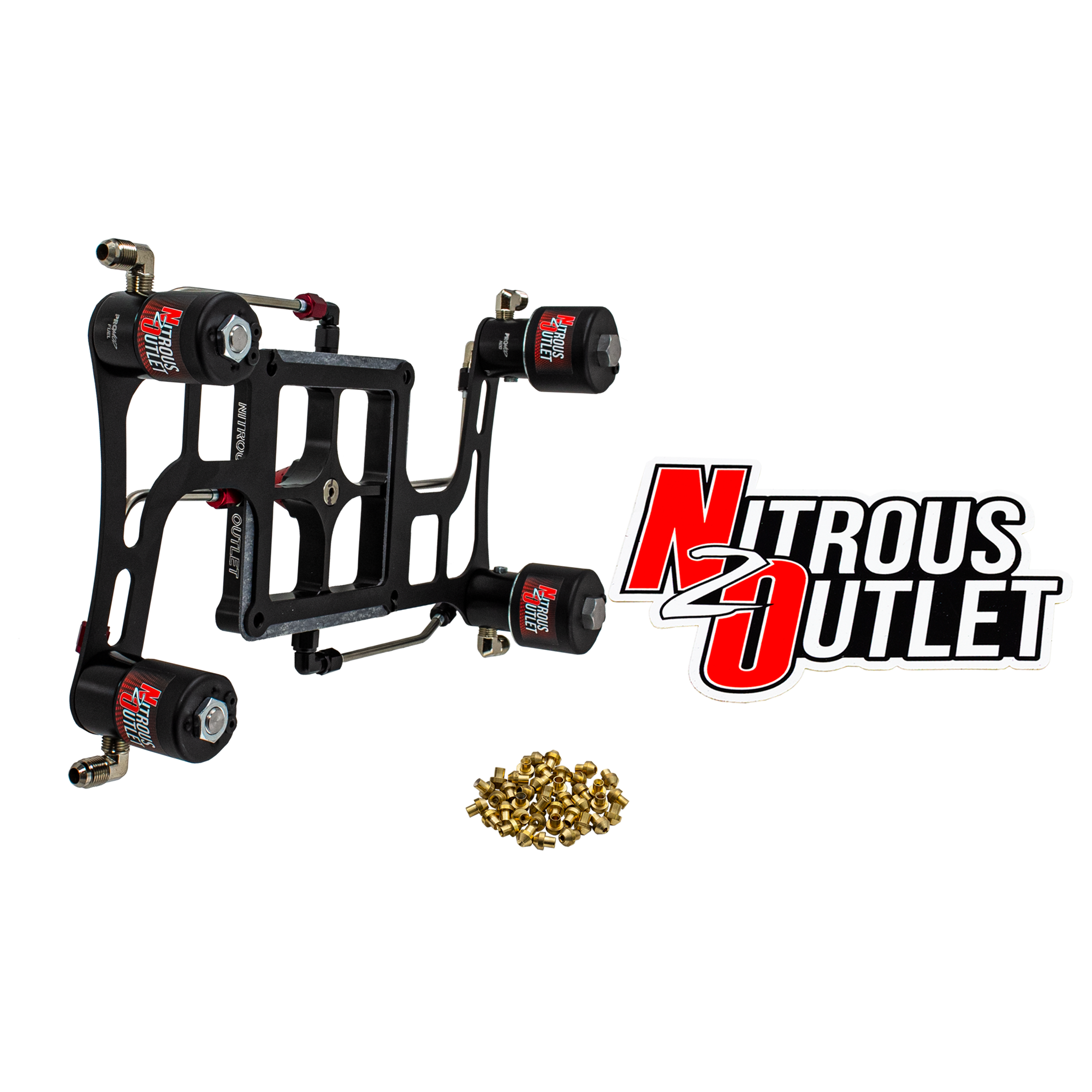 Nitrous Outlet 4500 Hornet 2 Race Dual Stage Solenoid Forward Conversion Kit - Hard-line/Two .178 Trashcan Nitrous Solenoi...