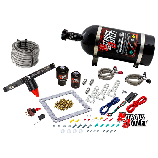 Nitrous Outlet 4500 Stinger 3 Race System - Braided Hoses/.178 Trashcan Nitrous Solenoid/.310 Fuel Solenoid/Universal Sole...